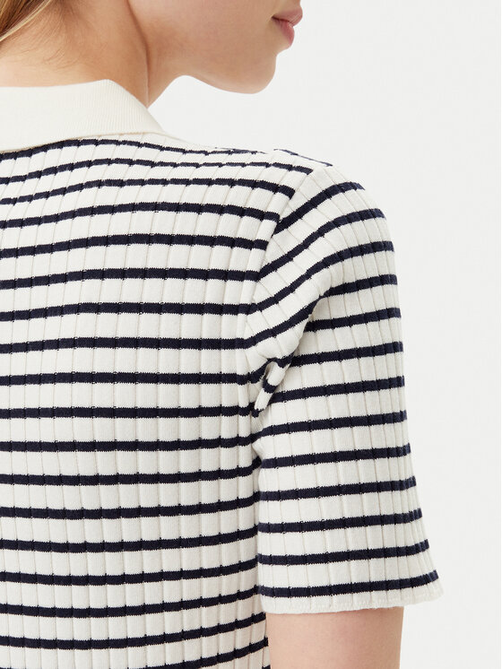 Gant Gant Úpletové šaty 4502085 Bílá Slim Fit