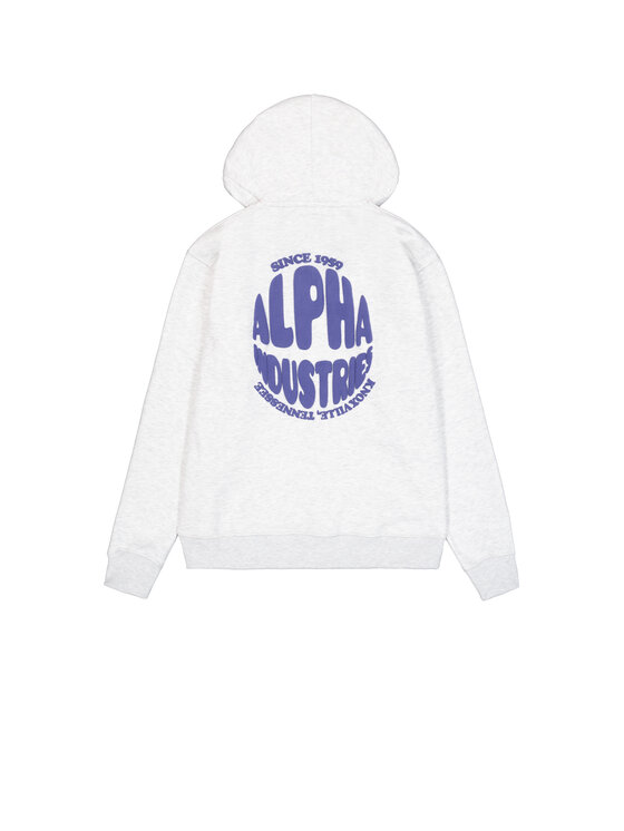 Alpha Industries Alpha Industries Bluza Logo Back Print Hoodie Szary Regular Fit