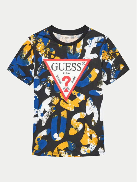 Guess T-shirt L4YI04 K8HM3 Šarena Classic Fit