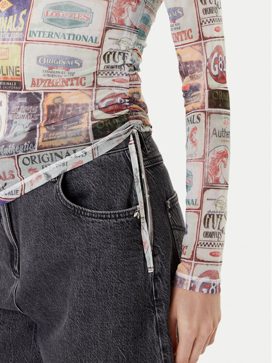 Guess Guess Bluzka W5YP43 KBBF2 Kolorowy Slim Fit