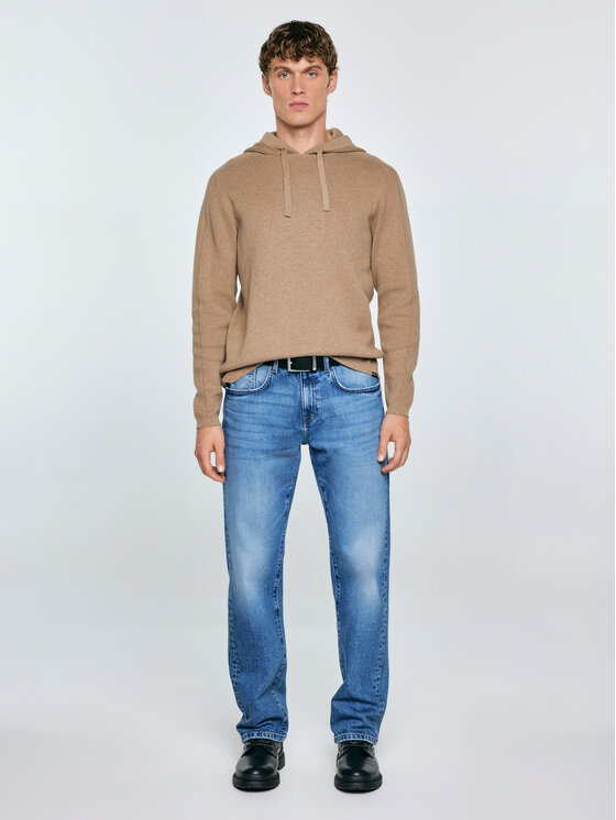 BIG STAR BIG STAR Sweter HOODSY Beżowy Basic Fit