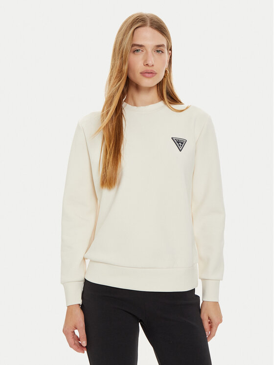 Guess Mikina Ann V4BQ23 KBCK2 Écru Regular Fit