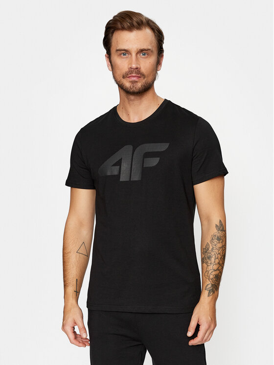 4F 4F T-Shirt 4FAW23TTSHM0877 Μαύρο Regular Fit