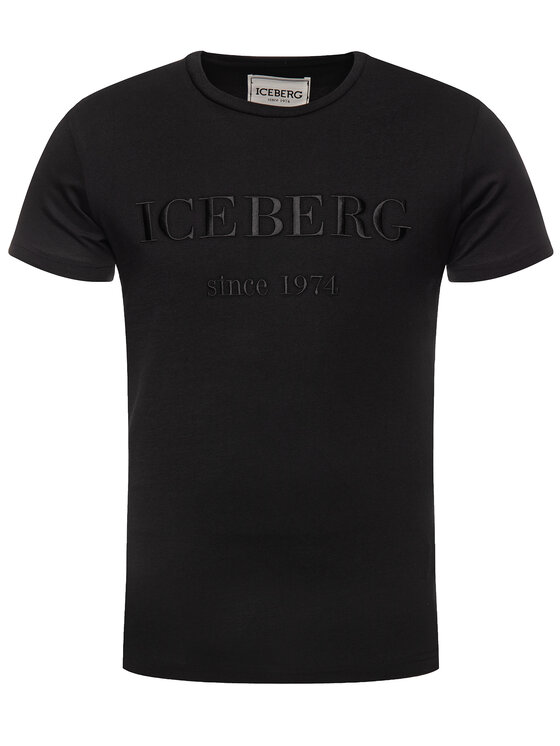 Iceberg Iceberg T-Shirt F014 6331 9000 Czarny Slim Fit