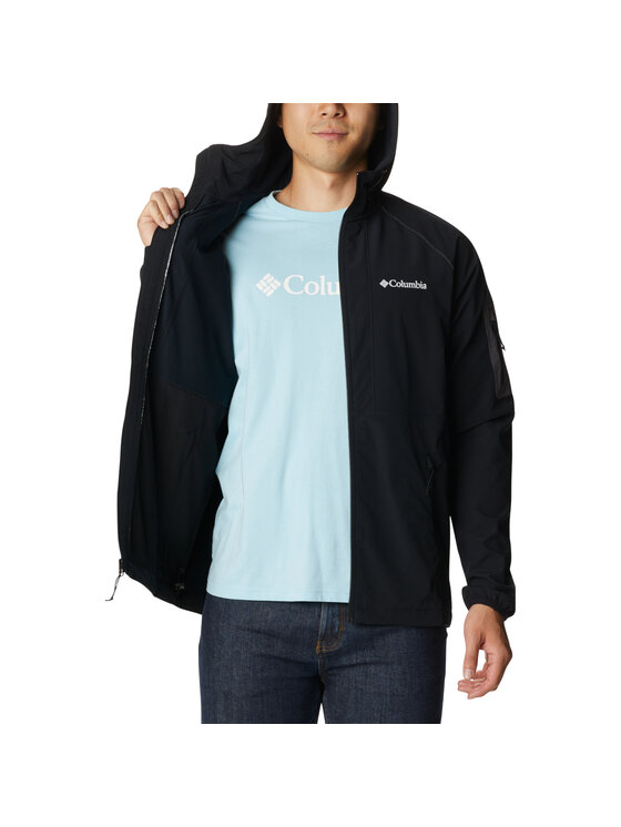 Columbia Columbia Kurtka outdoor Columbia Tall Heights Hooded Softshell Jacket Czarny Regular Fit