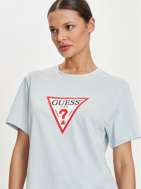 Guess Jeans Guess Jeans Tričko W4YI73 K8HM0 Modrá Regular Fit
