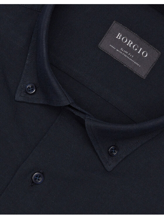 Borgio Borgio Koszula oleggio Granatowy Slim Fit