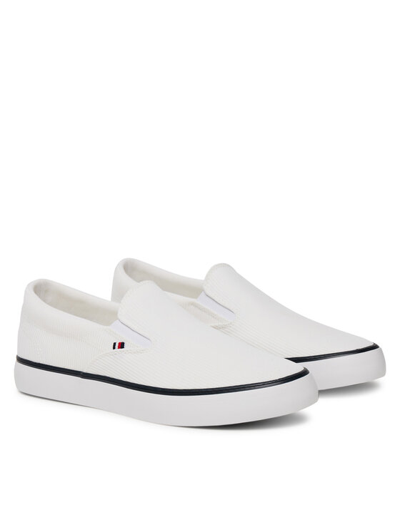 Tommy Hilfiger Tommy Hilfiger Tenisówki Th Hi Vulc Core Low Ii Slipon FM0FM05514 Biały