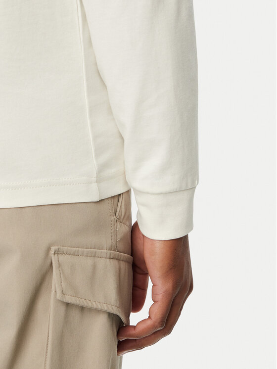Napapijri Napapijri Тениска с дълъг ръкав S-Box Logo NP0A8BC5 Кремав Regular Fit