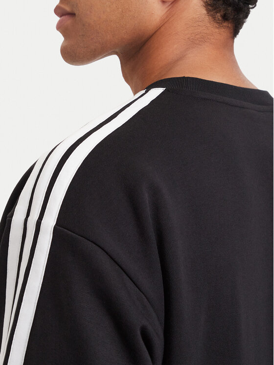 adidas adidas Μπλούζα Essentials 3-Stripes Fleece KY6583 Μαύρο Regular Fit