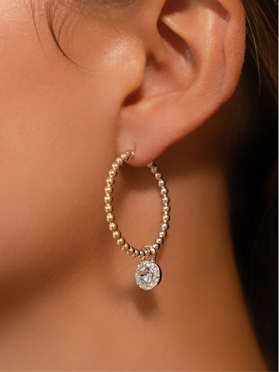 LAUREN RALPH LAUREN LAUREN RALPH LAUREN Auskarai Pe 30Mm Pave Bead Hoop 14G00923 Auksinė