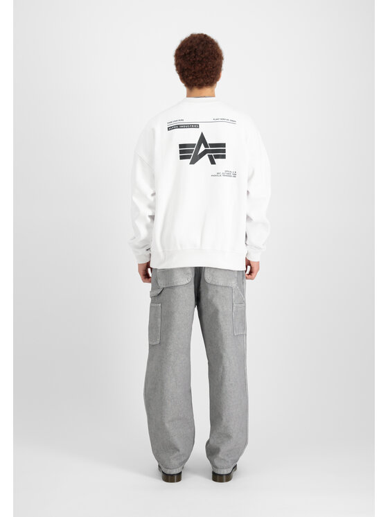 Alpha Industries Alpha Industries Bluza Logo Backprint Sweatshirt Biały Relaxed Fit