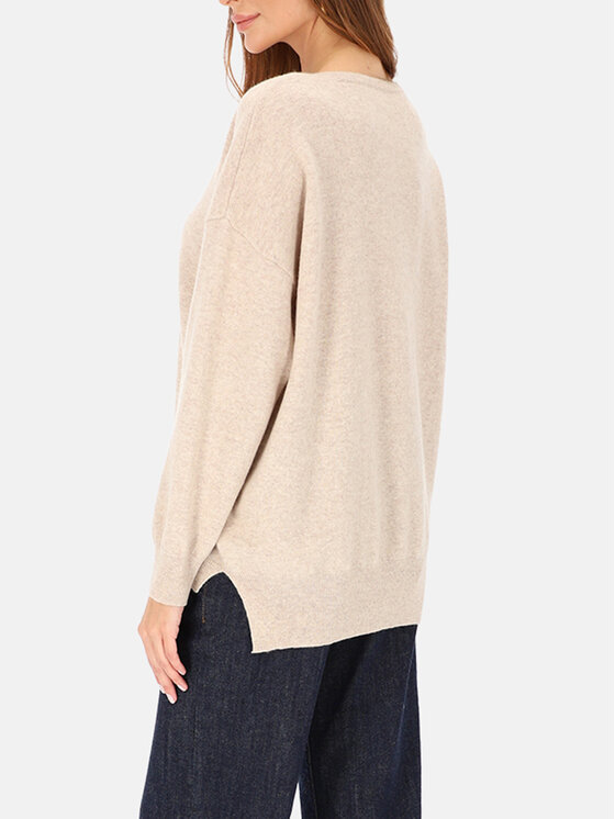 L’AF L’AF Sweter Frankie Beżowy Regular Fit