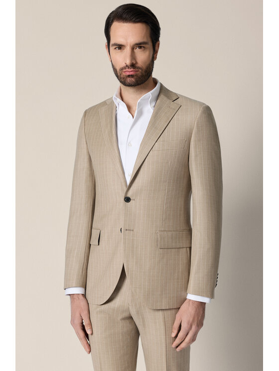 Lancerto Lancerto Garnitur Terrassa GA073126000007 Beżowy Slim Fit