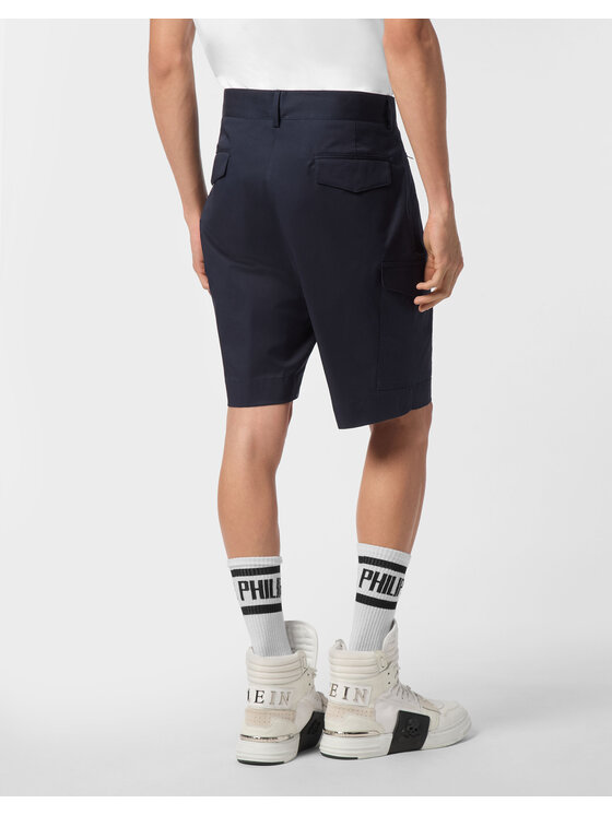 PHILIPP PLEIN PHILIPP PLEIN Szorty materiałowe 25451 Granatowy Regular Fit