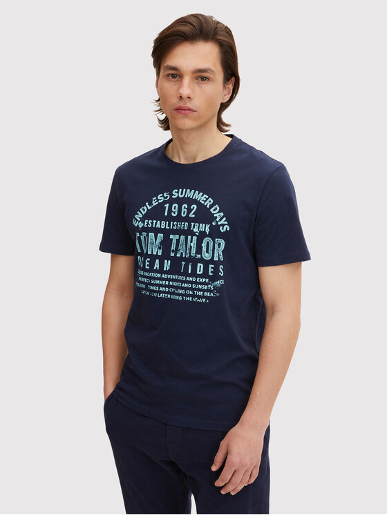 Regular Tailor Tmavomodrá Fit T-Shirt 1031567 Tom