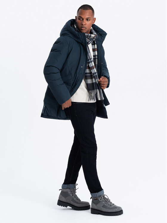 Ombre Ombre Outdoorová bunda OM-JALJ-0202 Tmavomodrá Regular Fit