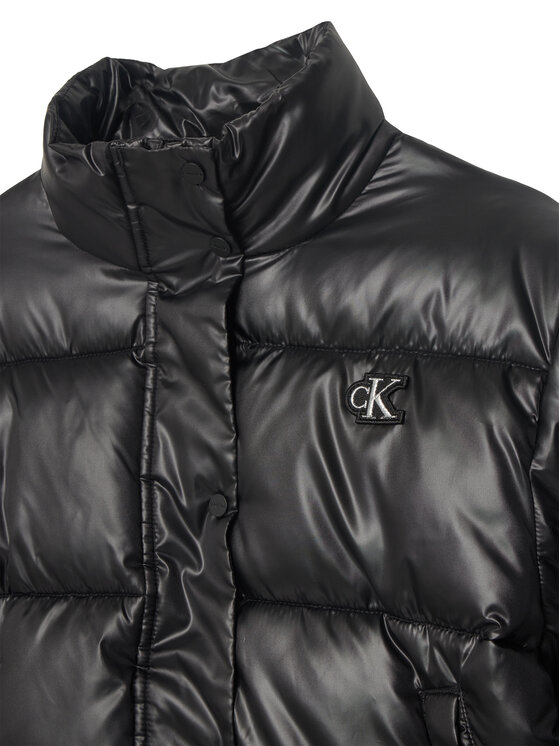 Calvin Klein Jeans Calvin Klein Jeans Μπουφάν μεταβατικό Minime Shiny Short Puffer LVCKTJM01G Μαύρο Regular Fit