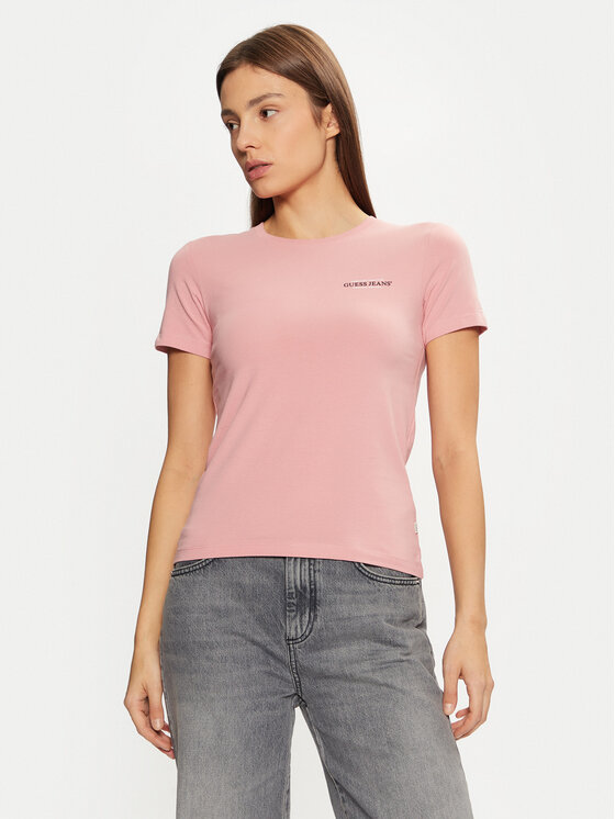 Guess Jeans Guess Jeans Футболка W4YI02 J1314 Рожевий Regular Fit