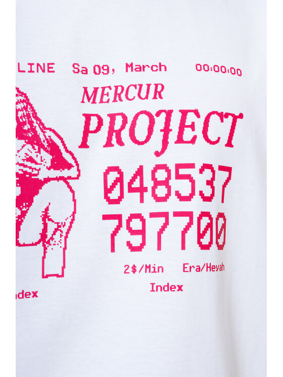 Mercur Mercur T-Shirt Hotline Biały Comfortable Fit