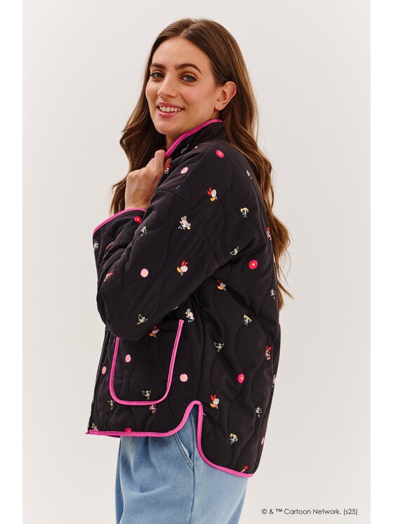 NAOKO NAOKO Prechodná bunda Powerpuff Girls Čierna Regular Fit