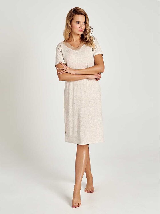 Taro Taro Koszula nocna TA3130-01 Beżowy Basic Fit
