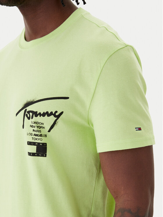 Tommy Jeans Tommy Jeans Tricou City Sign DM0DM22553 Verde Regular Fit