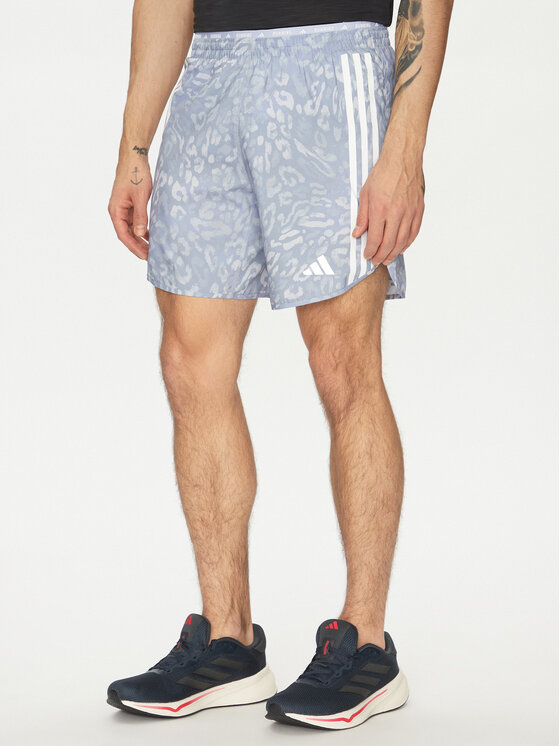 adidas adidas Sportovní kraťasy Own the Run 3-Stripes JD7769 Modrá Regular Fit