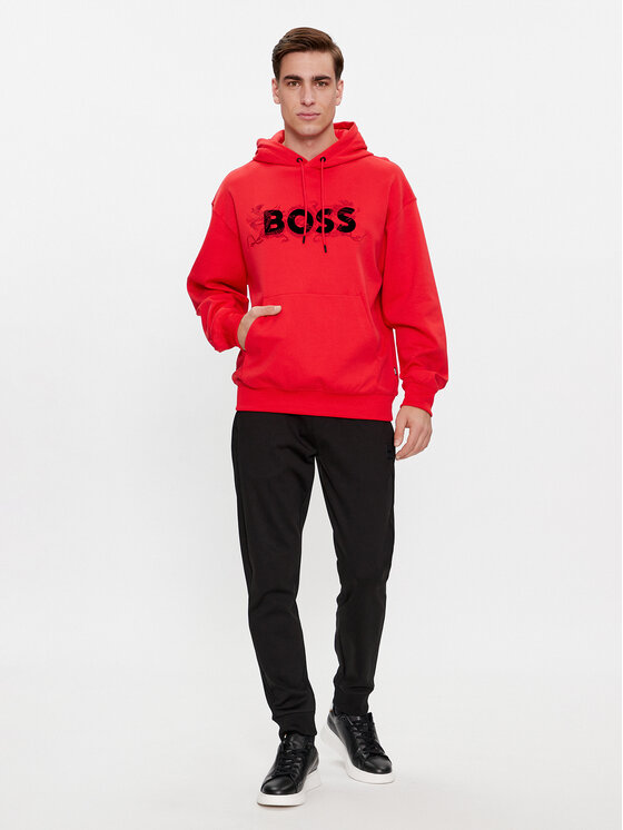 BOSS Boss Majica dugih rukava Sullivan 119_Lny 50510129 Crvena Regular Fit