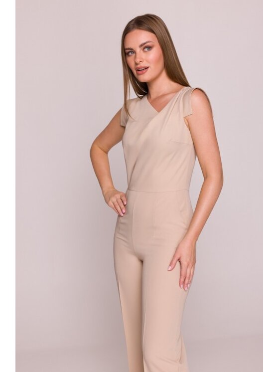 Stylove Stylove Kombinezon S407 Beżowy A-Line Fit