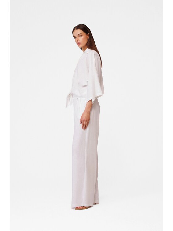 LE POSSÉ LE POSSÉ Pantaloni di tessuto SP Bianco Regular Fit