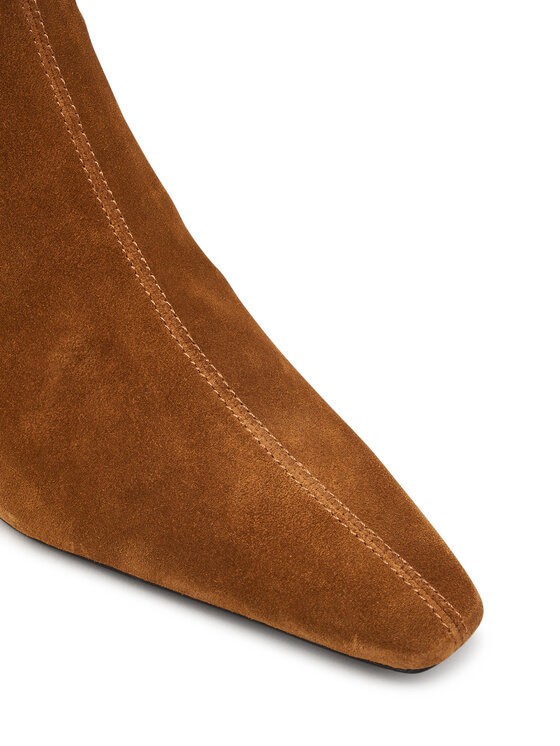 Tommy Hilfiger Tommy Hilfiger Kozaki Kitten Heel Suede High Boot FW0FW09655 Brązowy jasny