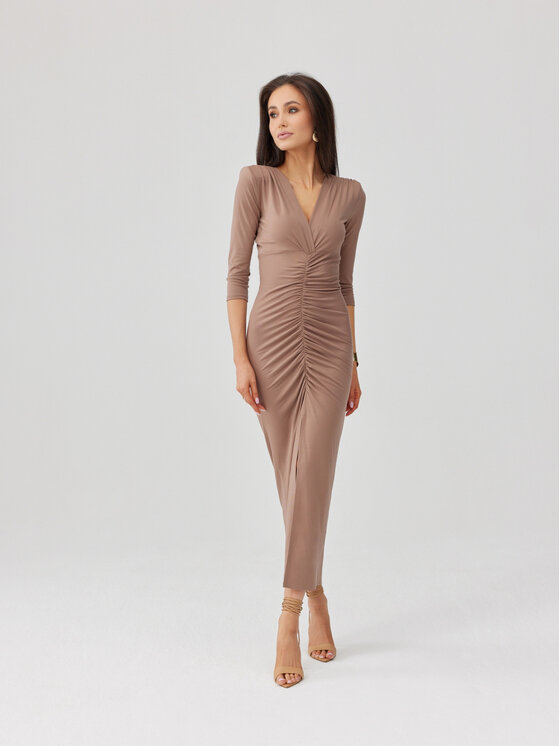 Roco Fashion Roco Fashion Abito da cocktail Mireya Beige Slim Fit