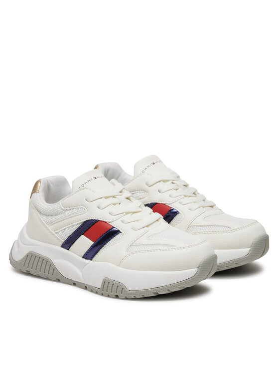 Tommy Hilfiger Tommy Hilfiger Αθλητικά Flag Low Cut Lace-Up Sneaker T3A9-33550-1697 S Λευκό