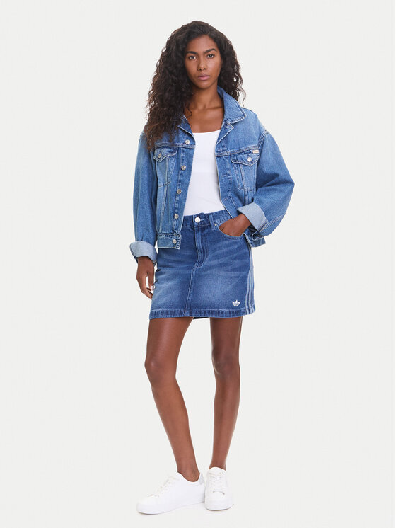 adidas adidas Jeans suknja adicolor 3-Stripes JW2649 Plava Regular Fit