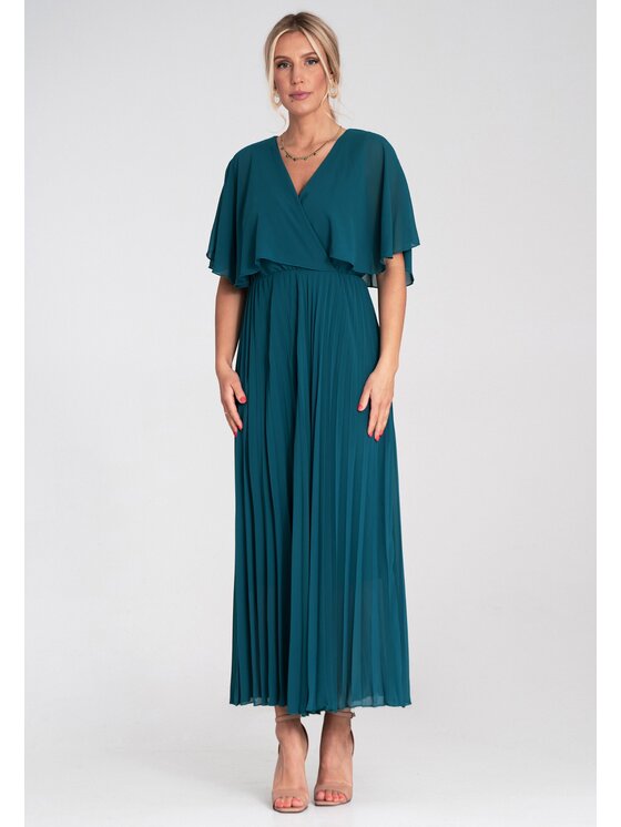 FIGL FIGL Koktejlové šaty M1209 Zelená Flared Fit