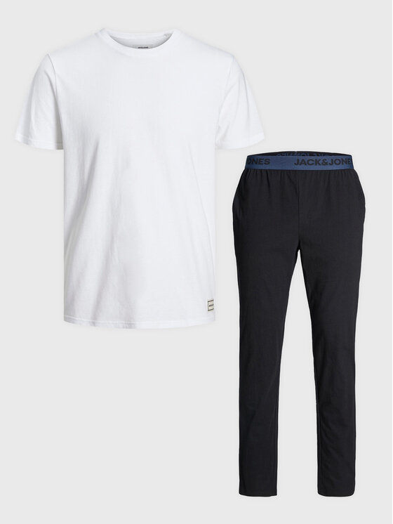 Jack&Jones Пижама Basic 12221859 Бял Regular Fit