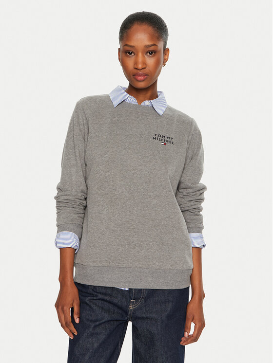 Tommy Hilfiger Felpa Track UW0UW04521 Grigio Regular Fit, taglia : XS