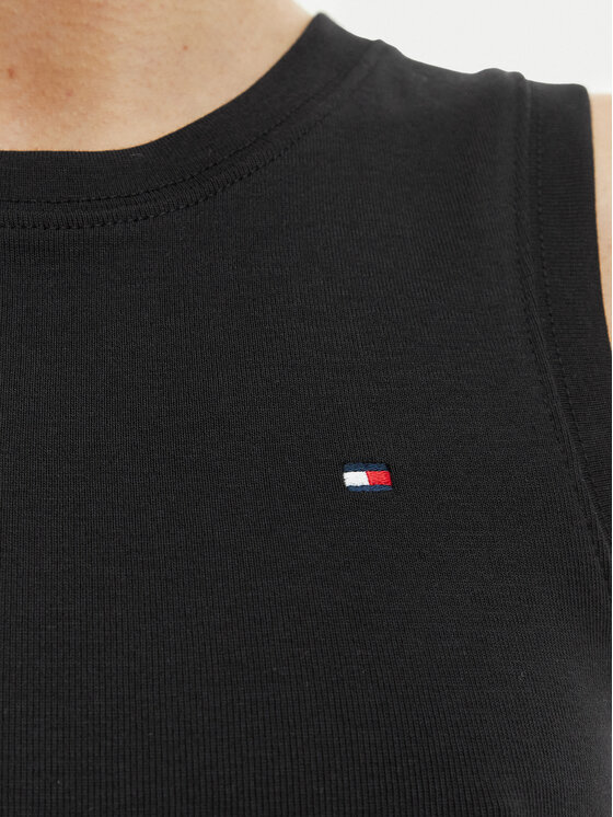 Tommy Hilfiger Tommy Hilfiger Top WW0WW47806 Schwarz Slim Fit