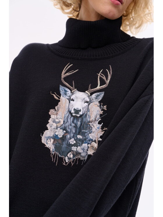 blue shadow blue shadow Sweter Lyly Czarny Regular Fit