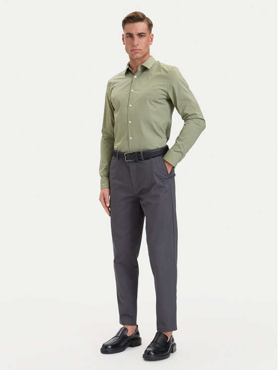 Calvin Klein Calvin Klein Πουκάμισο LV04LB145G Πράσινο Slim Fit