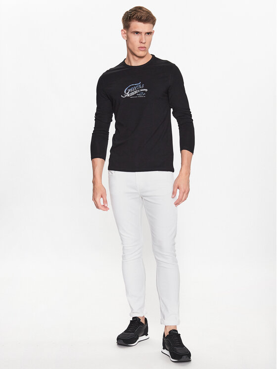 Guess Guess Longsleeve M3YI29 J1314 Czarny Slim Fit