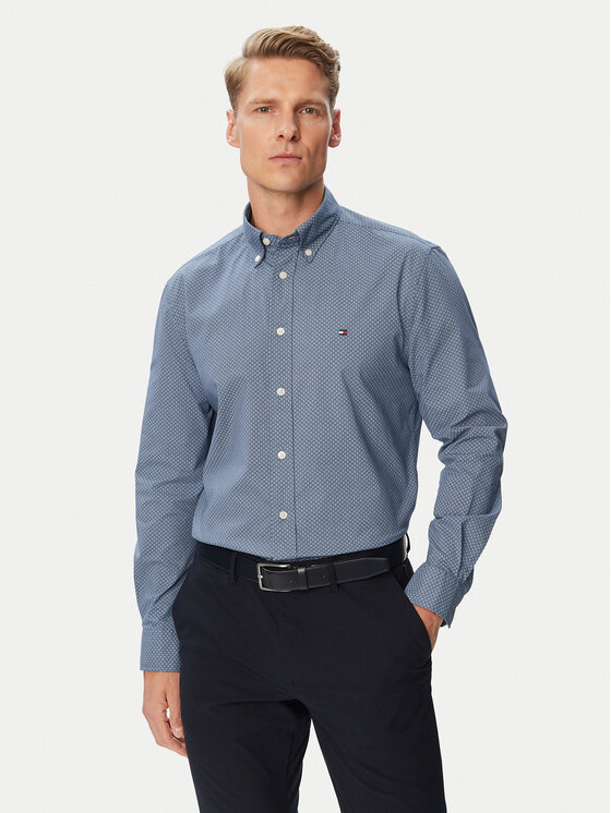 Tommy Hilfiger Tommy Hilfiger Krekls MW0MW44580 Zils Regular Fit