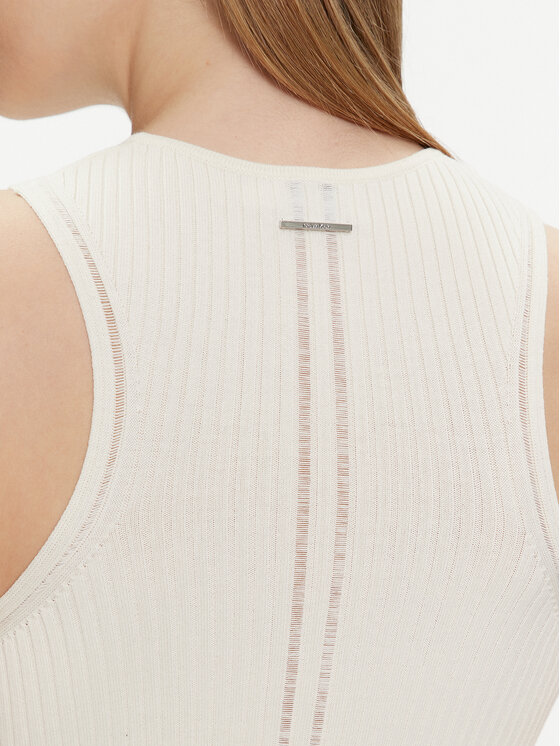Calvin Klein Calvin Klein Top K20K206506 Biały Slim Fit