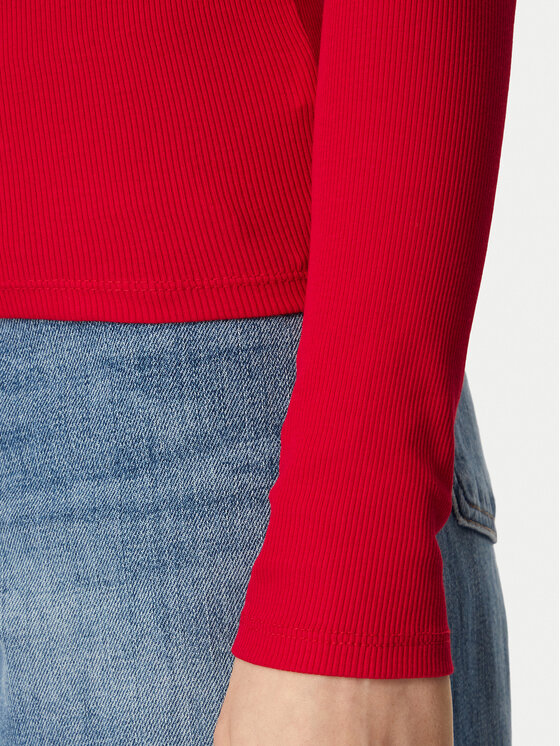 Tommy Jeans Tommy Jeans Bluzka DW0DW20178 Czerwony Slim Fit