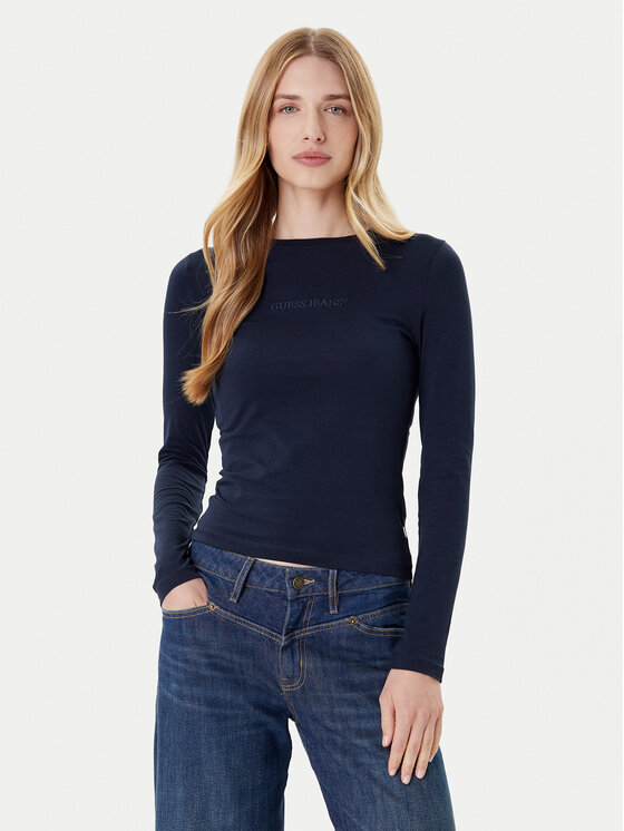 Guess Jeans Bluzka W4YI22 J1314 Granatowy Regular Fit