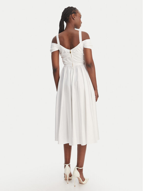 Elisabetta Franchi Elisabetta Franchi Kokteiļkleita AB-921-61E2-V590 Balts Regular Fit