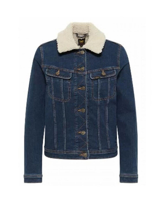 Lee Lee Kurtka damska SHERPA RIDER Niebieski Slim Fit