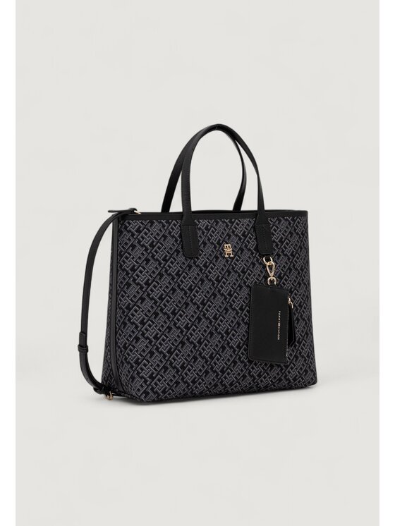 Tommy Hilfiger Tommy Hilfiger Borsa TH ICON SATCHEL JACQUARD Nero