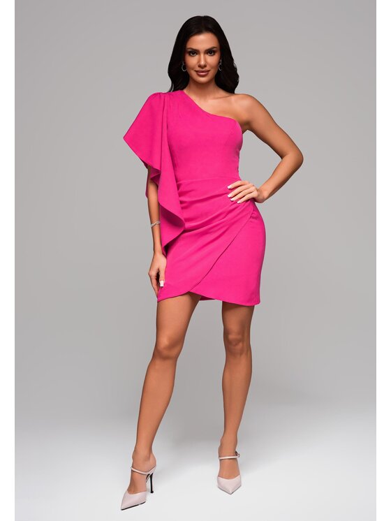 Ombre Ombre Sukienka koktajlowa LA-OM-DLR099 Różowy Regular Fit